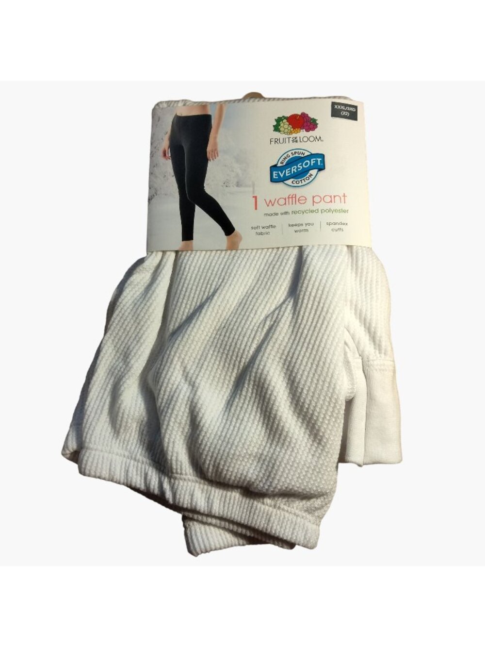 Fruit Of The Loom Waffle Pant Thermal Long Johns White XXXL 3XG